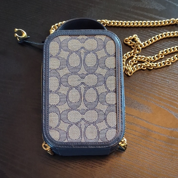 Coach Handbags - Coach Blue Signature Alli Crossbody Chain Bag